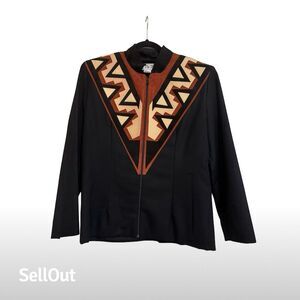 To Dy For Women's Vintage Southwestern Geometric Jacket Medium Multicolor